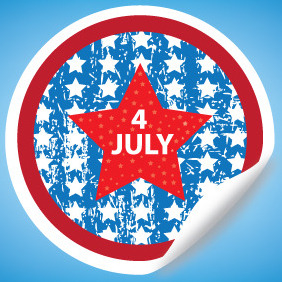 Fourth Of July Sticker Vector - vector gratuit #204871